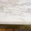 Design Beistelltisch DIAMOND 50cm weiß Marmor messing Metall