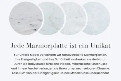 Design Beistelltisch DIAMOND 50cm weiß Marmor messing Metall