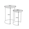 Design Beistelltisch 2er Set ELEMENTS 40cm grau Marmor schwarzes Gestell rund