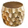 Design Beistelltisch ORGANIC ORIENT 55cm gold Metall Hammerschlag Nachttisch handmade rund
