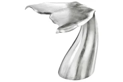 Design Beistelltisch WILDLIFE Walflosse 60cm silber Metall handmade