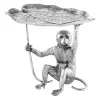 Design Beistelltisch WILDLIFE MONKEY 60cm silber Metall handmade