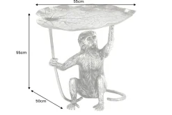 Design Beistelltisch WILDLIFE MONKEY 60cm silber Metall handmade