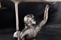 Design Beistelltisch WILDLIFE MONKEY 60cm silber Metall handmade