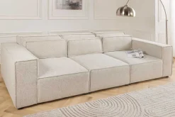 Design Big Sofa BOSSA NOVA 260cm beige Strukturstoff 3-Sitzer XXL-Couch