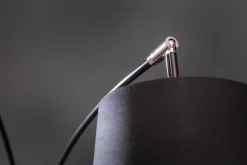 Design Bogenlampe LEVELS 205cm schwarz gold 5 neigbare Leinenschirme Stehlampe