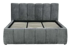 Design Boxbett ADLON 180x200cm grau Chenille mit Stauraum und Lattenrost