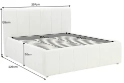Design Boxbett ADLON 180x200cm beige Chenille Cremona mit Stauraum und Lattenrost
