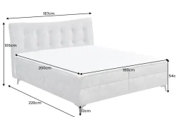 Design Boxbett DECADENCIA 180x200cm silbergrau Samt mit Stauraum Matratze Topper