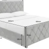 Design Boxbett ELYSIUM 180x200cm dunkelgrau Samt mit Stauraum und Lattenrost