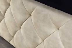 Design Boxbett ELYSIUM 180x200cm champagner beige Samt mit Stauraum und Lattenrost