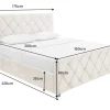 Design Boxbett ELYSIUM 160x200cm champagner beige Samt mit Stauraum und Lattenrost