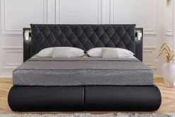 Design Boxspringbett PALAZZO 180x200cm schwarz inkl. Stauraum Matratze Topper