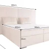 Design Boxspringbett SUITE HOTELBETT 180x200cm silber grau Samt inkl. Stauraum Topper