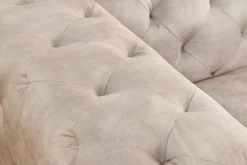 Design Chesterfield Sessel MODERN BAROCK 120cm champagner beige Samt Federkern