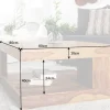 Design Couchtisch GIANT 80cm braun Sheesham Massivholz stone finish mit Ablage