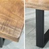 Design Couchtisch IRON CRAFT 100cm Mangoholz Eisen Industrial Design massiv schwarzes Gestell