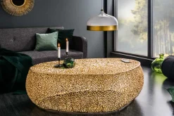 Design Couchtisch LEAF 130cm gold Metall-Aluminium-Legierung handmade