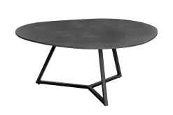Design Couchtisch MARVELOUS 90cm anthrazit Marmor Keramik schwarzes Metall