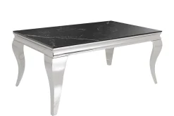 Design Couchtisch MODERN BAROCK 100cm schwarz anthrazit chrom Keramik Marmor