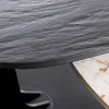 Design Couchtisch MOVEMENT schwarz rund drehbar Pandora Keramik Metallgestell