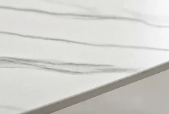 Design Couchtisch OSAKA 110cm weiß Keramik schwarz Sterngestell Metall