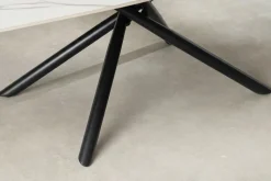 Design Couchtisch OSAKA 110cm weiß Keramik schwarz Sterngestell Metall