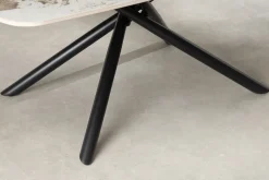 Design Couchtisch OSAKA 110cm weiß schwarz Pandora Keramik mit Sterngestell