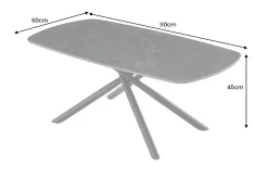 Design Couchtisch OSAKA 110cm anthrazit Keramik schwarz Metall mit Sterngestell