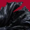 Design Deko Figur Kampffisch CROWNTAIL 35cm schwarz Betta Fisch Skulptur