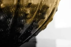 Design Deko Vase ABSTRACT 30cm gold Handarbeit Hammerschlag