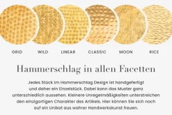 Design Deko Vase ABSTRACT 30cm gold Handarbeit Hammerschlag
