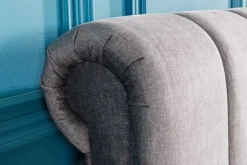 Design Doppelbett MILANO 180x200cm grau Vogue Velours Samt Kingsize Polsterbett