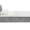 Design Doppelbett MODERN BAROCK 180x200cm grau Samt Chesterfield