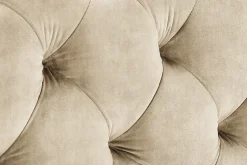 Design Doppelbett MODERN BAROCK 180x200cm champagner strukturierter Samt Chesterfield