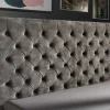 Design Doppelbett PARIS 160x200cm grau Samt Chesterfield Polsterbett