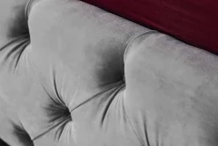 Design Doppelbett PARIS 180x200cm silber grau Samt Chesterfield