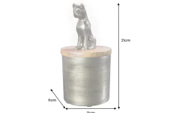 Design Dose PANTHER 20cm gold natur Mangoholz Panther-Figur Metall Dekoration