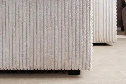Design Ecksofa ATMOSPHERE XL 245cm champagner beige Cord Federkern inkl. Kissen