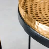 Design 2er Set Beistelltisch ELEMENTS 55cm gold handmade rund