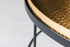 Design 2er Set Beistelltisch ELEMENTS 55cm gold handmade rund
