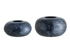 Design 2er Set Vase STONE 25cm schwarz marmoriert Handarbeit