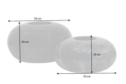 Design 2er Set Vase STONE 25cm schwarz marmoriert Handarbeit