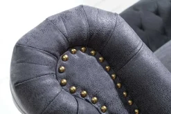 Design 3er Sofa CHESTERFIELD 200cm antik grau Federkern 3-Sitzer Loungesofa