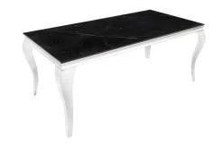 Design Esstisch MODERN BAROCK 180cm schwarz anthrazit chrom Keramik Marmor