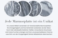 Design Esstisch ORGANIC 200cm grau weiß braun Naturstein Marmor Metall brushed gold