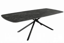 Design Esstisch OSAKA 200cm anthrazit Keramik schwarz Sterngestell Metall