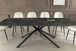 Design Esstisch OSAKA 200cm anthrazit Keramik schwarz Sterngestell Metall