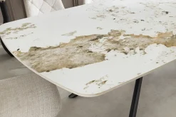 Design Esstisch OSAKA 200cm weiß schwarz Pandora Keramik Sterngestell Metall