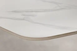 Design Esstisch OSAKA 160cm weiß Keramik schwarz Sterngestell Metall